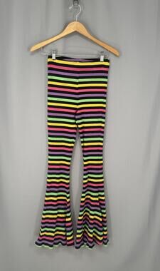 Killstar Flare Leggings Small Rainbow Striped Clowncore Pride Dopamine Rave